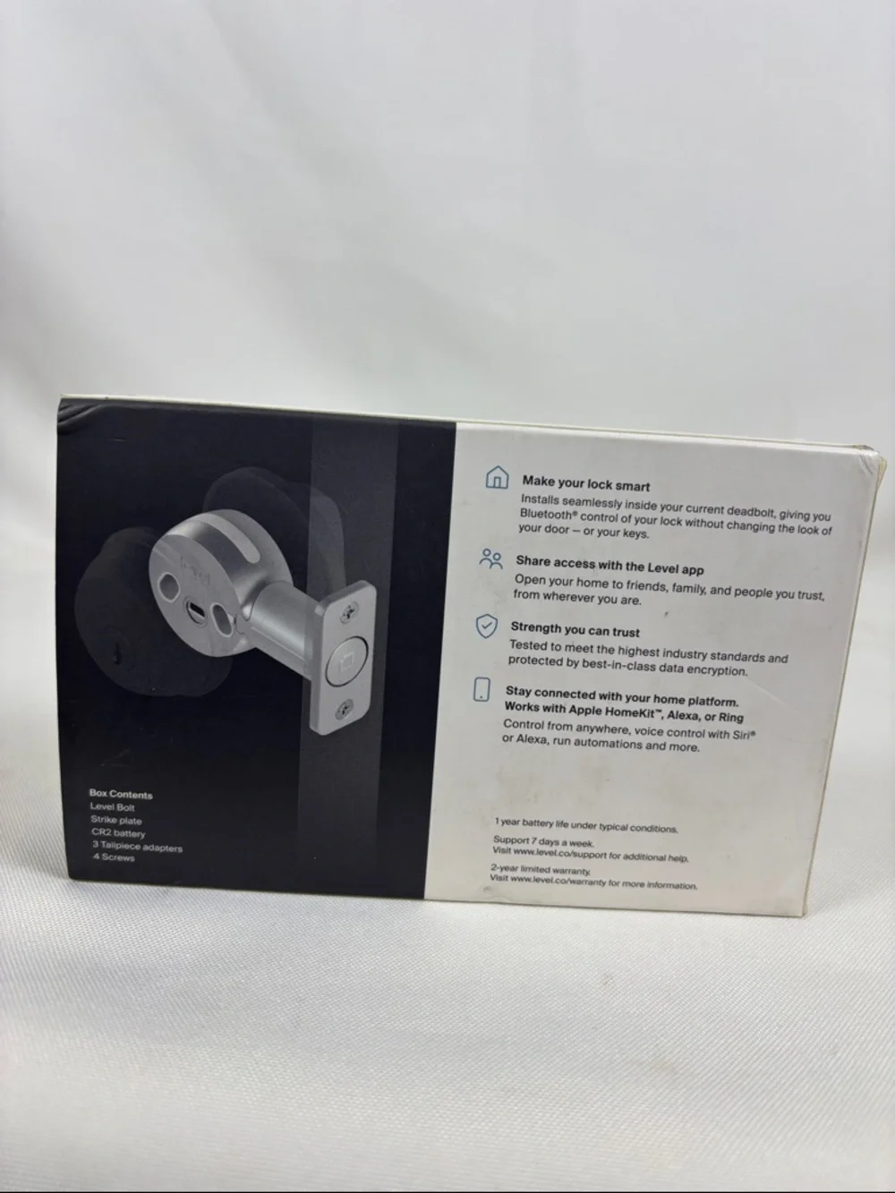 Level Bolt C-D11U A3 Keyless Entry Bluetooth Smart Lock Deadbolt Satin Chrome